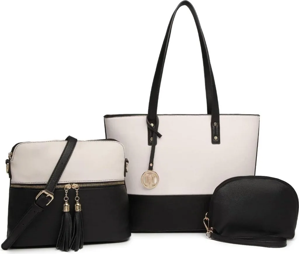 Sac à Main Femme Travail et Loisirs - Set 3 Pièces Cabas et Bandoulière