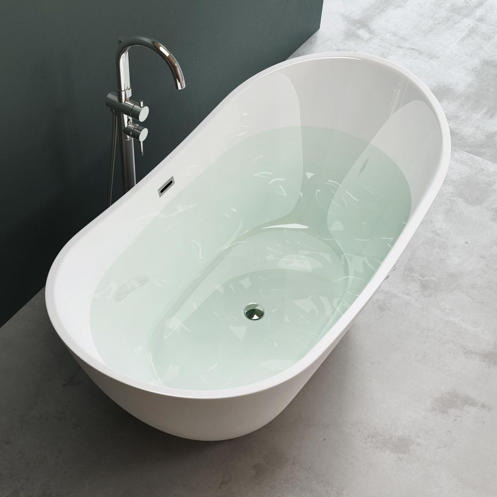Mai & Mai freistehende Acryl-Badewanne Oval Standbadewanne Produktbild 4