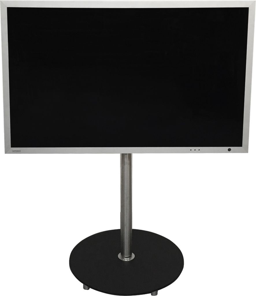 Wissmann Designer TV-Ständer aro art 139-R-1 - Sockel rund D=60cm - Sockel schwarz schwarz für TV 40“-75“