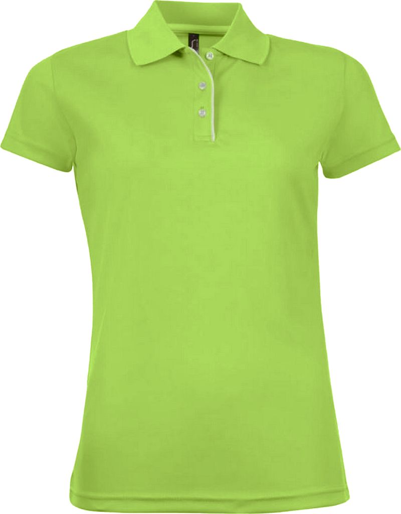 SOLS Damen Performer Pique Polo-Shirt, Kurzarm PC2161 (XL) (Apfelgrün)