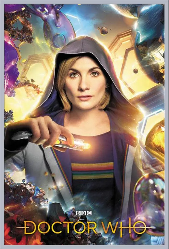 Décoration murale Doctor Who Universe Calling, grand poster encadré argent