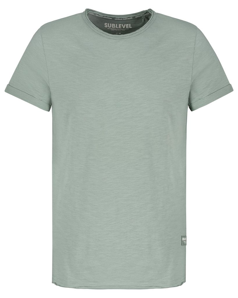 Sublevel Kurzarmshirt Rundhalsausschnitt Normaler Schnitt Basic Größe: L