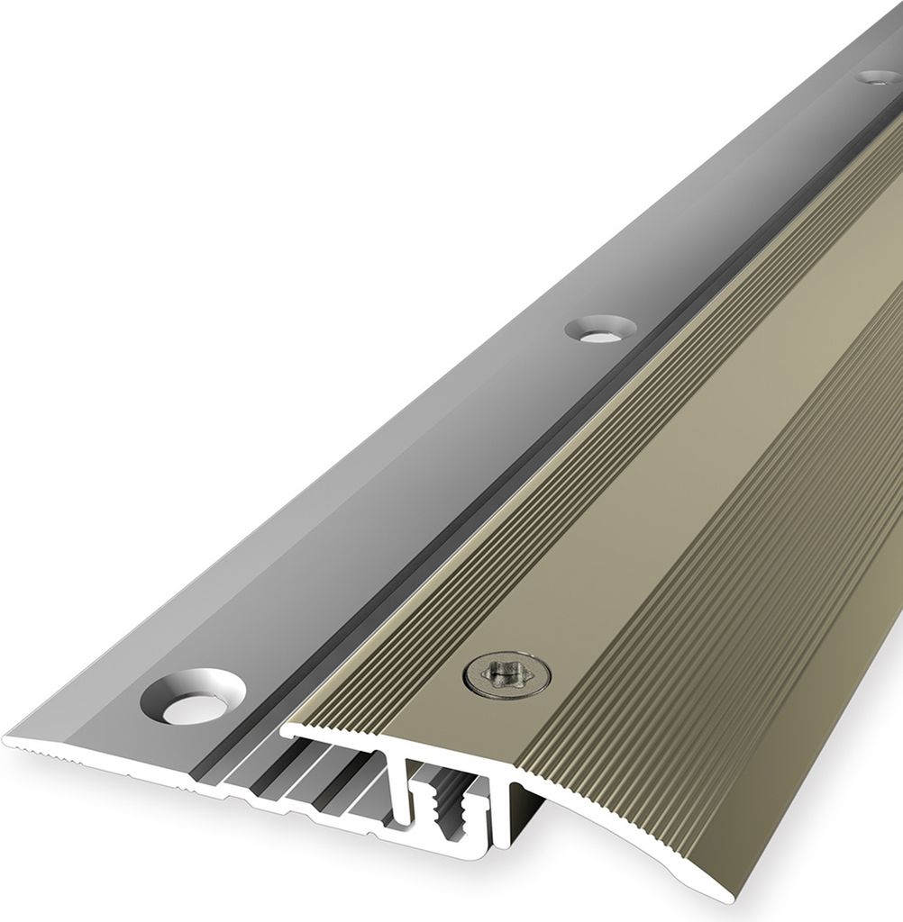 PROVISTON | Übergangsprofil | Vinylausgleich | Breite: 33 mm | Höhenausgleich: 4 - 9.5 mm | Länge: 900 mm | Aluminiumprofil | Sand | 1 Stück