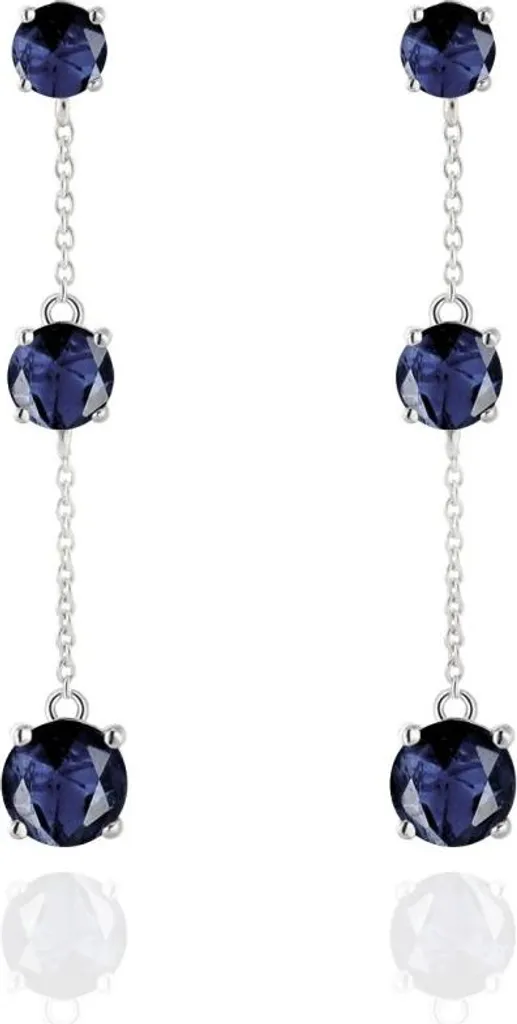 Boucles d'oreilles saphir anti-allergie en argent pour oreilles sensibles