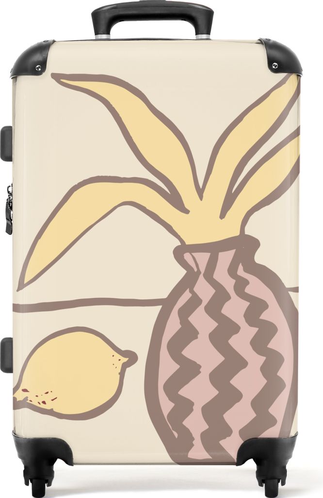 NoBoringSuitcases.com Großer Koffer - Ananas - Zitrone - Obst - Abstrakt - Kombinationsschloss TSA - Hartschalen Trolley 4 Rollen - 72 liter - R...