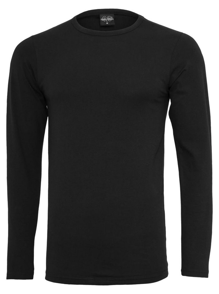 Urban Classics - T-Shirt für Herren Langärmlig TN315 (S) (Schwarz)