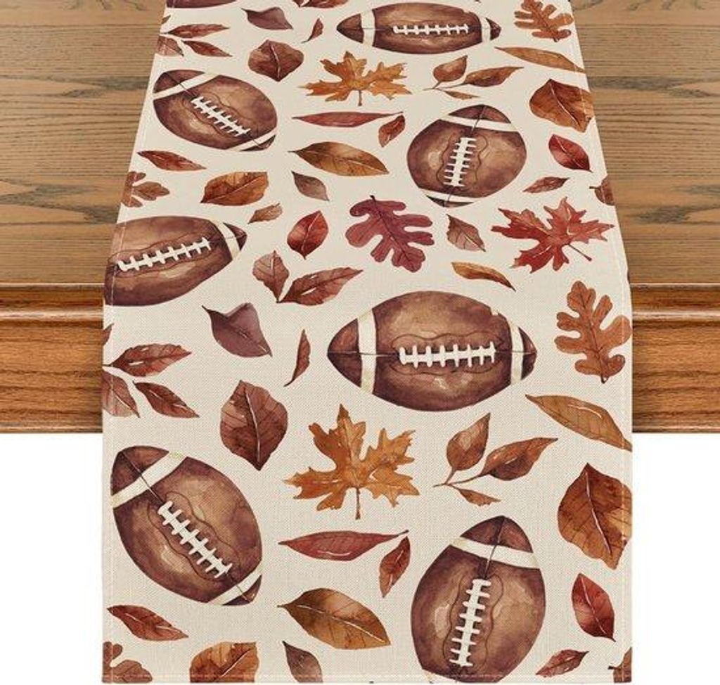 Herbst Rugby Blatt, Saisonale Ernte Dekoration für Heimfest, Holz, 13x72 Zoll