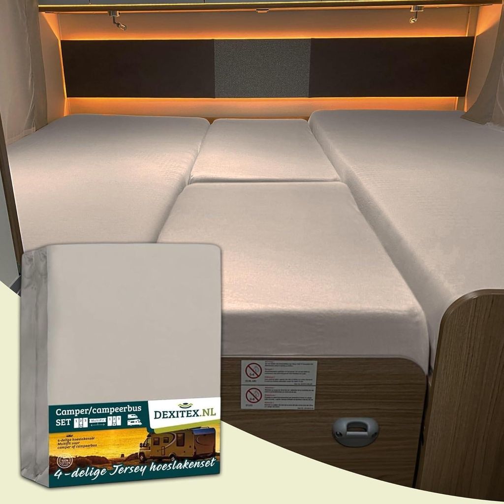 Dexitex Jersey Spannbettlaken 4er Set für Wohnmobil & Produktbild 