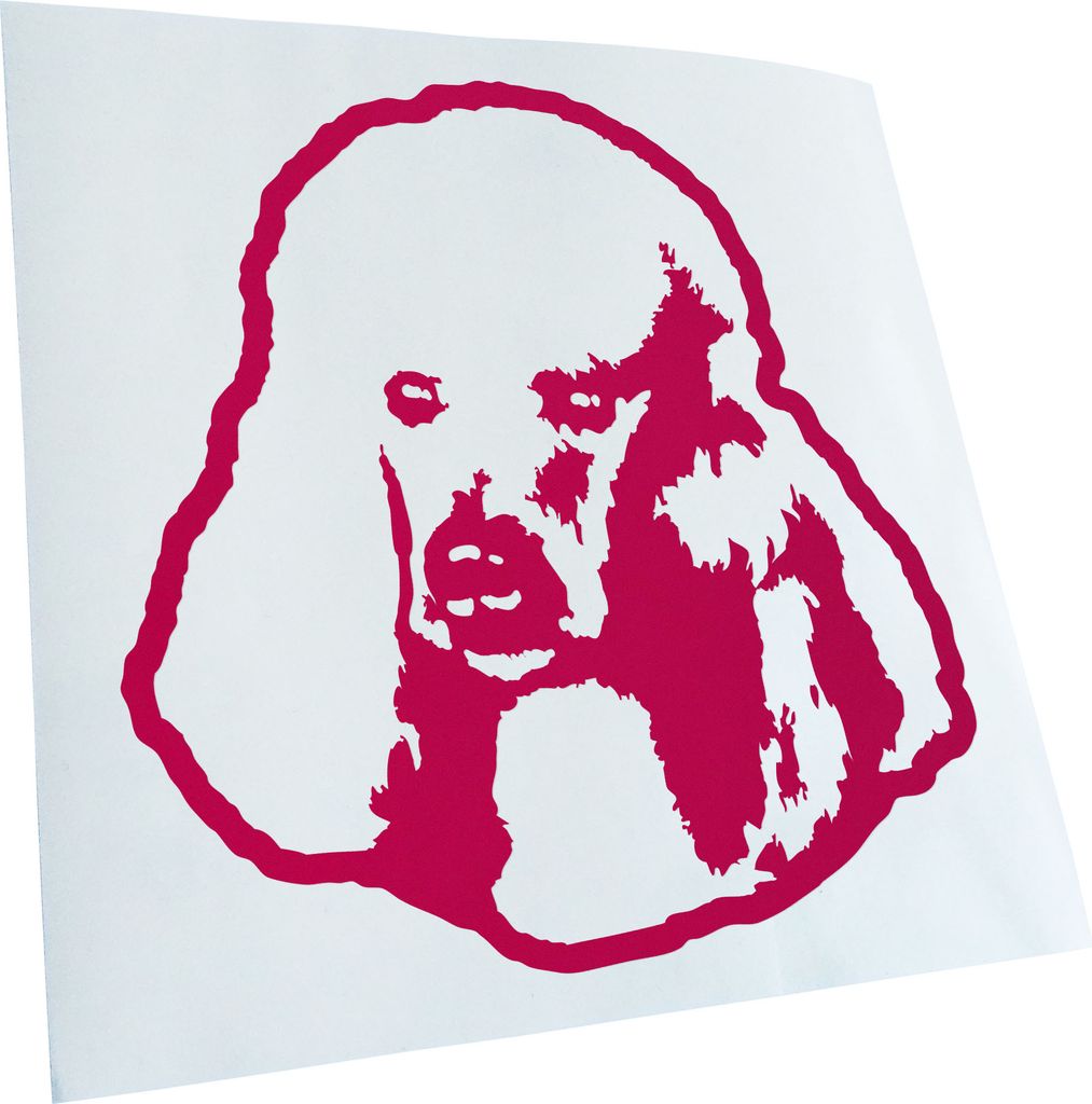 Kiwistar - Autoaufkleber - Poodle Hund - Pink - 30x27cm - Aufkleber für Auto, Laptop, Fahrrad, LKW, Motorrad Mehrfarbig JDM Decal Racing