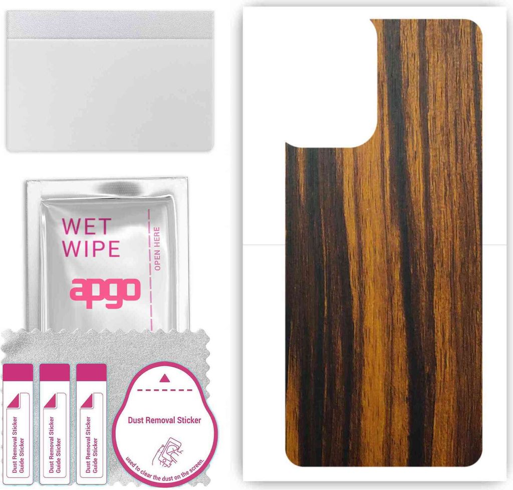 apgo Rückseite Schutzfolie, Skin, kompatibel mit Motorola Moto G24, Hinten Displayschutzfolie aus Vinylfolie, kratzfest, einfache Montage - Tigerwood