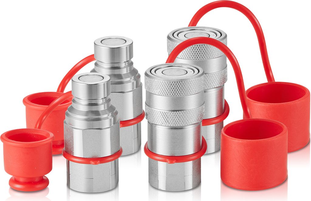 VEVOR Flachkupplungen 1/2 Zoll NPT-Kupplungen Kompaktlader 4 Staubkappen