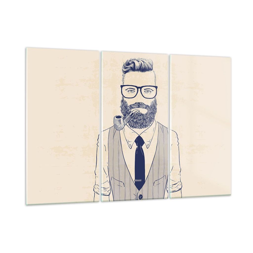 Bilder auf glas - Mann Pfeife - 165x110cm - Glasbilder - Wandbilder - Bilder - Kunstdruck - zum Aufhängen bereit - Wanddekoration aus Glas - Glas ...