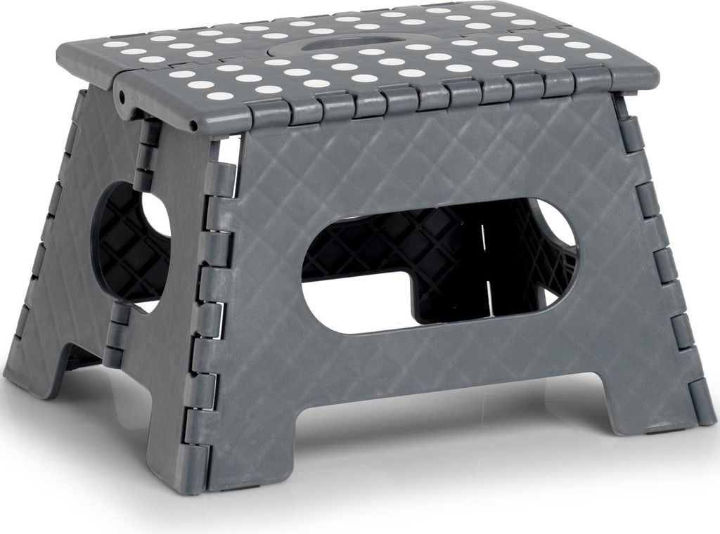 Zeller Klappbarer Tritthocker - 35 x 22cm - Dunkelgrau