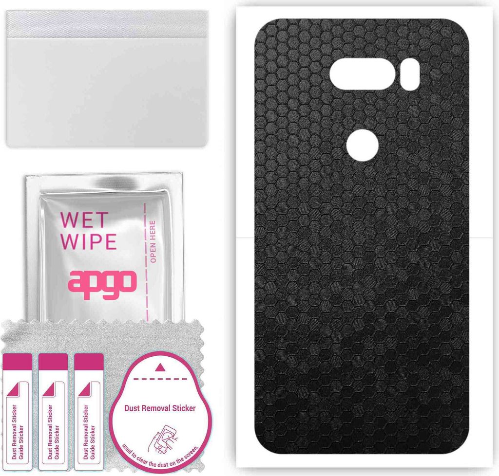 apgo Rückseite Schutzfolie, Skin, kompatibel mit LG V35 ThinQ, Hinten Displayschutzfolie aus Vinylfolie, kratzfest, einfache Montage - Schwarze Ho...