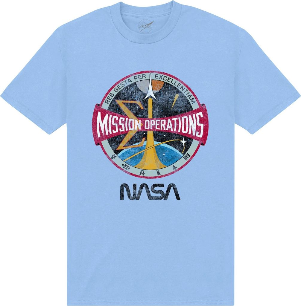 NASA - "Mission Ops" T-Shirt für Herren/Damen Uni PN444 (L) (Hellblau)