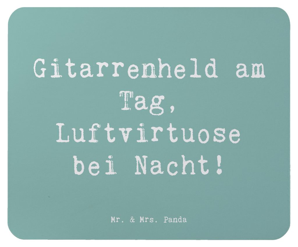 Mr. & Mrs. Panda Mousepad Spruch Gitarrenheld - Meeresbrise Produktbild 