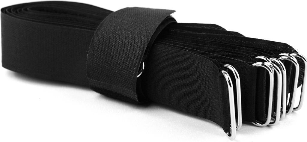 10 x Klettkabelbinder 40 cm schwarz - Klett / Flausch auf UNTERSCHIEDLICHEN SEITEN! - DS Metallöse Goodymax