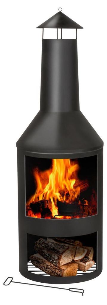 Piec ogrodowy z kominem BBQ Collection 44,5 x 44,5 x 134 cm Zdjęcie produktu 