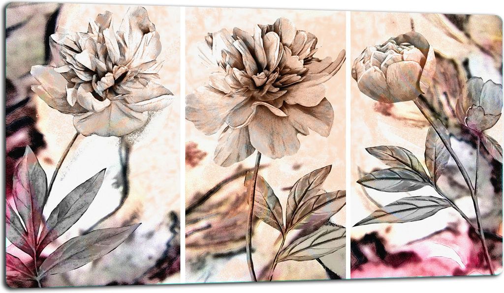 Glasschneidebrett Herdabdeckplatte Glaskeramikkochfeld Universal 52x30 cm Blume Art