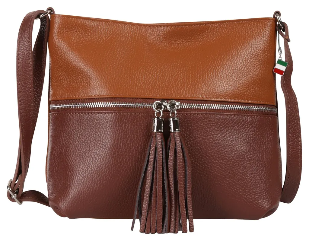Sac bandoulière cuir solide Florence marron, fini les sacs qui s'usent