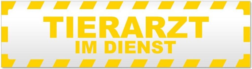 Kiwistar Tierarzt im Dienst gestreift Magnetschild Schild magnetisch - 30cm Gelb - Magnetfolie für Auto PKW Kfz