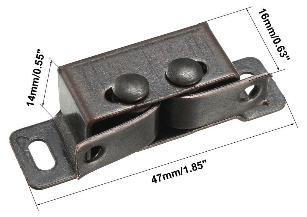 2Stk Retro Schrank Tš¹r Eisen Doppel Ball Roller Verriegelung Riegel Kupfer Ton