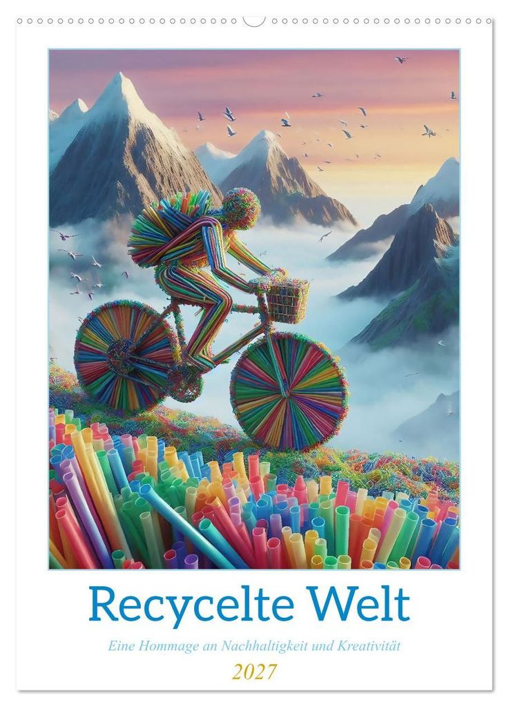 Recycelte Welt - Eine Hommage an Nachhaltigkeit und Kreativität (Wandkalender 2027 DIN A2 hoch), CALVENDO Monatskalender