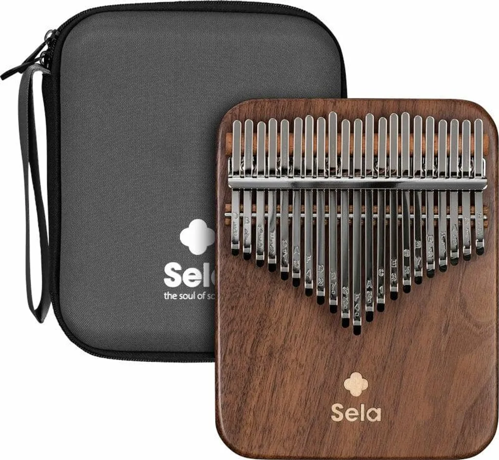 Kalimba Sela 21 notes en bois de noyer noir massif avec son cristallin
