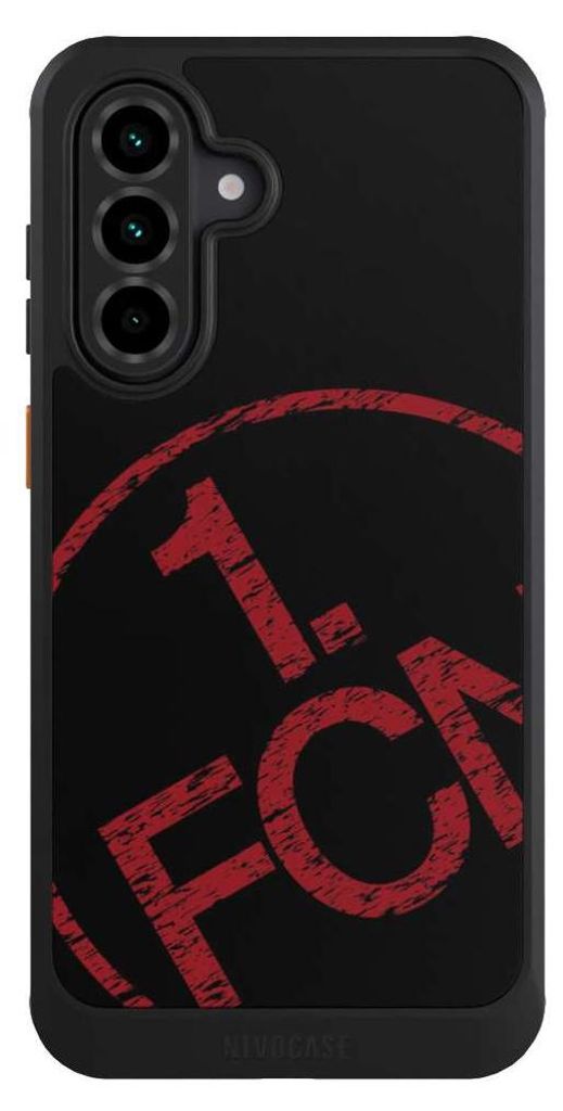 NIVOCASE Hülle für Samsung Galaxy A36 5G Handyhülle NIVOcore Case Schwarz 1. FCN Fanartikel Textur