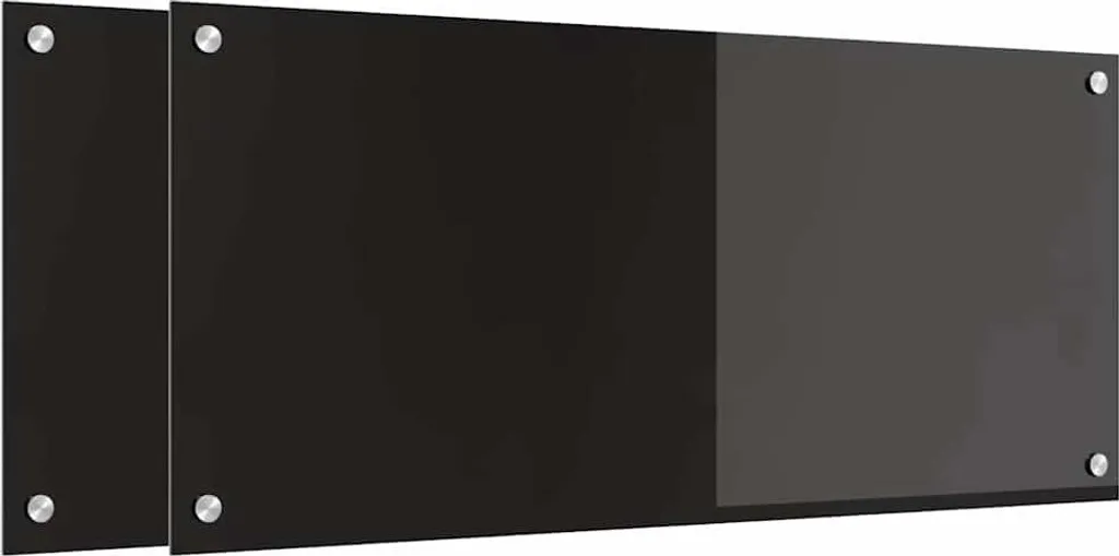 Set 2 Schienali Cucina Vetro Nero 90x40cm vidaXL - Design Moderno
