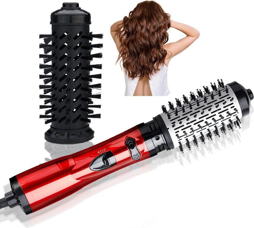 Lockenstab, Lockenstäbe, 3-in-1 Heißluftstyler & rotierender Haartrockner,360°Rotierende Multitudet-Haartrocknerbürste für trockenes Haar,Locken