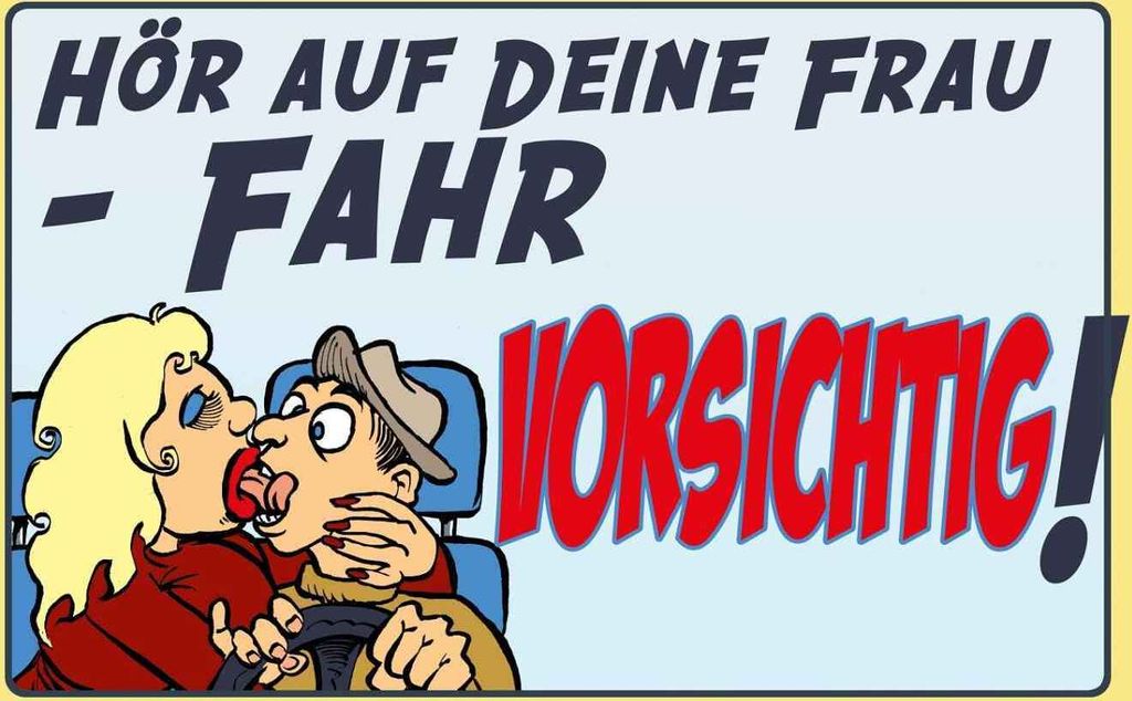vianmo Holzschild 12x18 cm hör deine Frau fahr vorsichtig Produktbild 