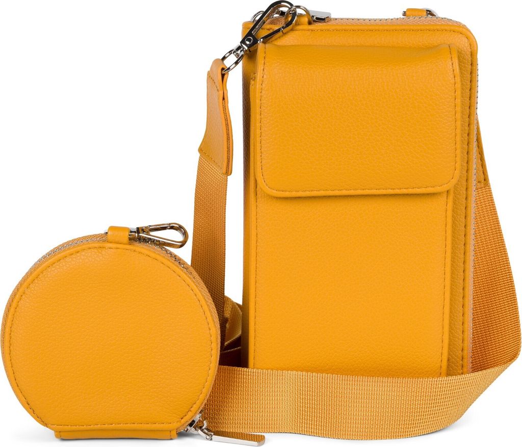 styleBREAKER Damen Taschen Set 2-Teilig Mini Bag mit Handy Fach und RFID Schutz, Umhängetasche, Handytasche, Crossbag 02012385