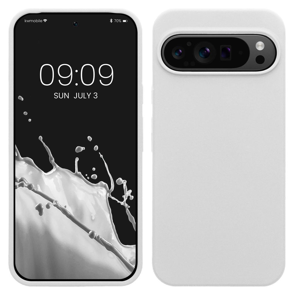 kwmobile Handyhülle für Google Pixel 9 Pro XL Hülle, für Pixel 9 Pro XL Case - Hülle Silikon - kabelloses Laden - Weiß matt
