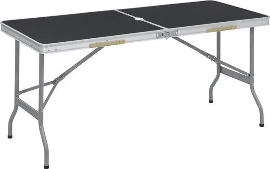 Table de pique-nique pliante noire outdoor pour jardin et camping-car