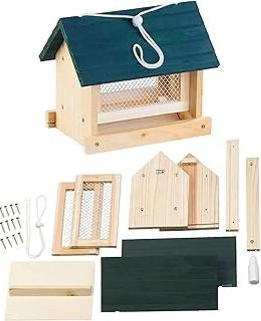 Royal Gardineer Bird Feeder Kit: 11 Pezzi Legno con Silo Automatico