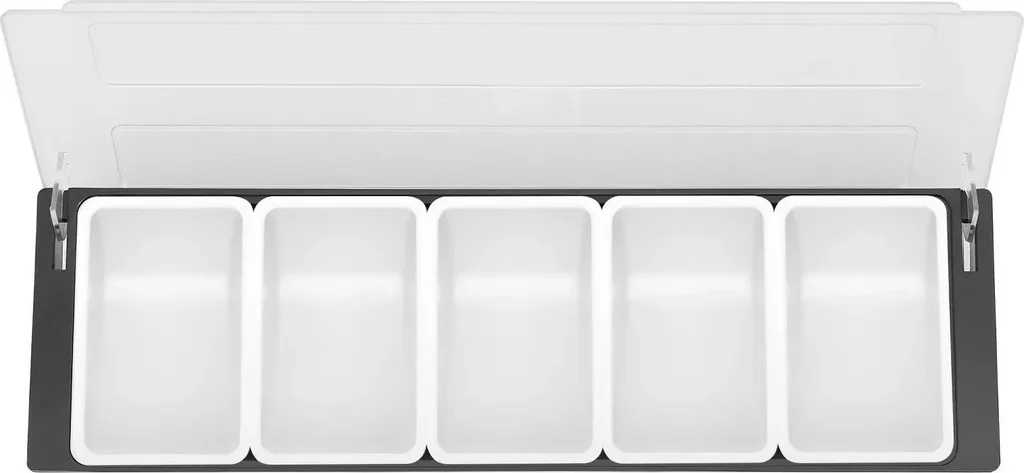 Porta Frutta e Snack per Feste - Caddy 5 Scomparti con Coperchio