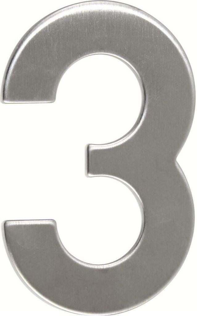 hausnummer Nr.3 95mm Edelstahl