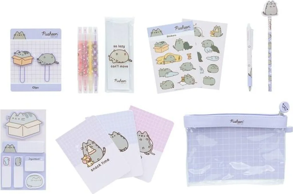 Organisez vos notes avec le coffret papeterie Pusheen Moments complet