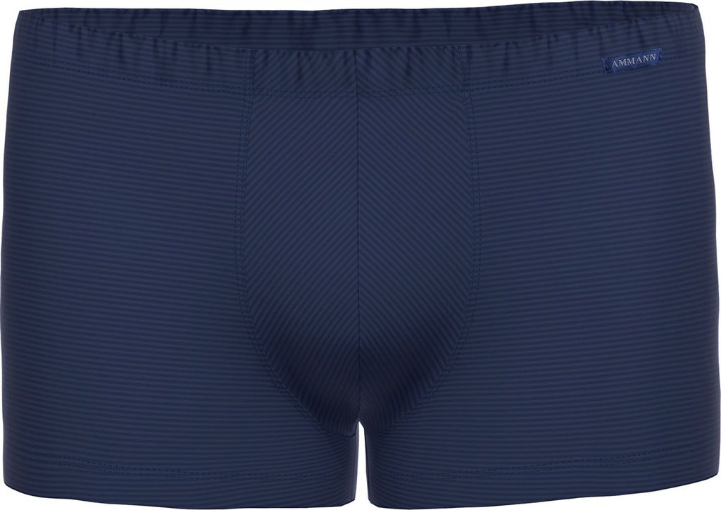 AMMANN Herren Boxershorts - Retro Short Baumwolle & More, Ton-in-Ton Streifen, Baumwollmischung Dunkelblau M