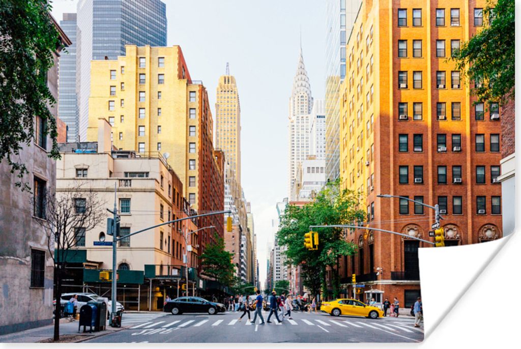 MuchoWow Poster Kreuzung in New York 90x60 cm - Schlafzimmer