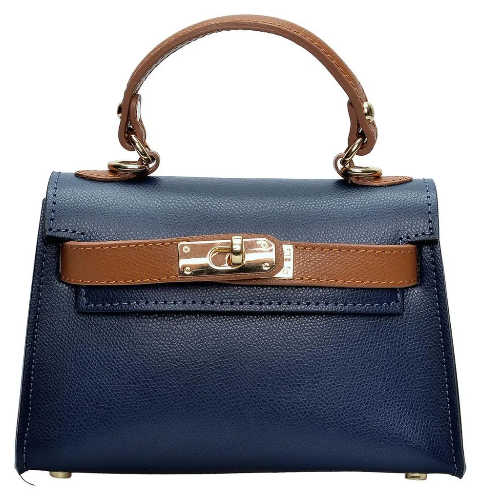 Sac bandoulière compact et léger en cuir bicolore anti-rayures