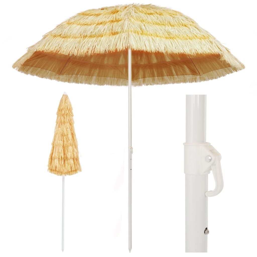 vidaXL Parasol plażowy natura 240 cm w stylu hawajskim Zdjęcie produktu 
