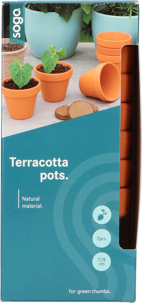 6,8 x 8 cm Terracotta Töpfe (7 Stück) | Anzuchttöpfe von Sogo