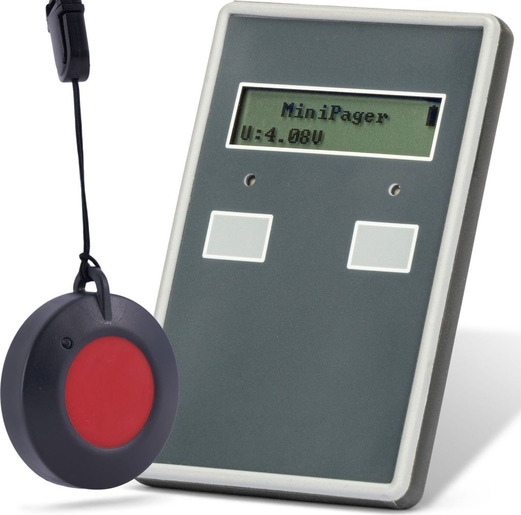 Mini Pager RRP01 mit Textanzeige, Vibration und Summer für bis zu 64 Sender, 62x96,5x13,6 mm