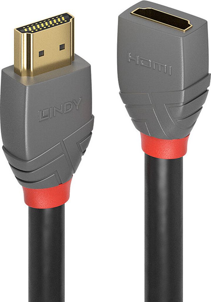 LINDY HDMI 2.0 Verlängerungskabel 0.5m, Anthra Line