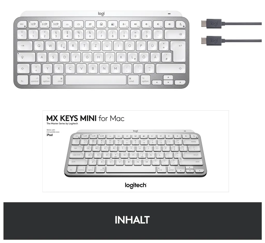 Logitech MX Keys Mini for Mac Clavier Rétroéclairé Bluetooth Gris Sidéral - 11