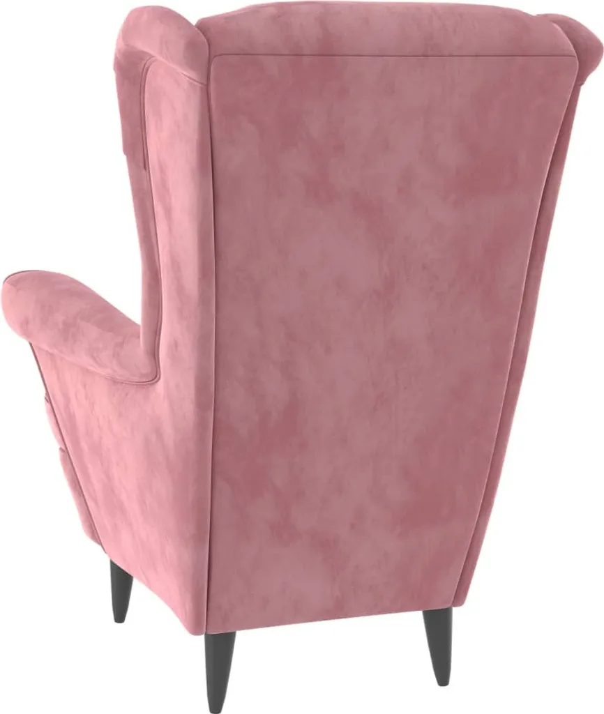 Fauteuil de salon rose en velours doux - Fauteuil crapaud design chic