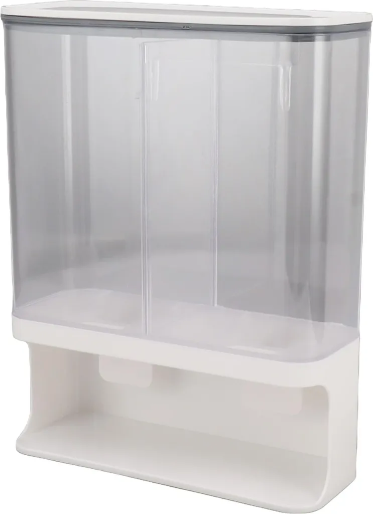 Seau de stockage riz étanche 3L transparent - Distributeur mural doseur