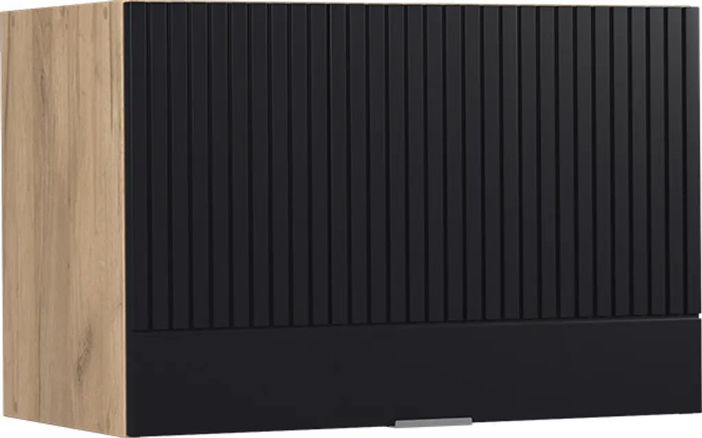 Meuble de cuisine suspendu noir rayé de 60cm au design moderne Vicco